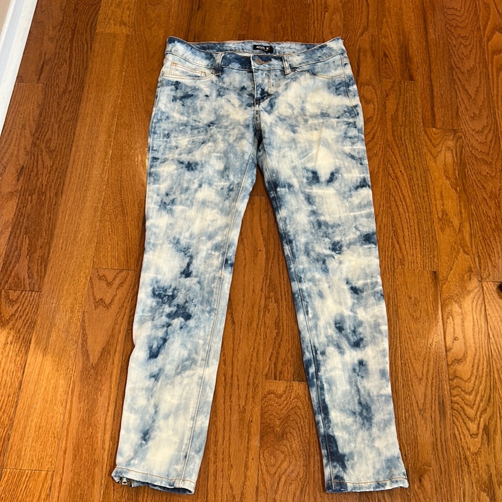 ALLEN B ACID WASH SKINNY JEANS ZIPPED CUFFS SIZE 10